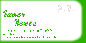 humer nemes business card